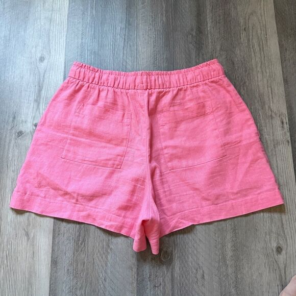 GAP High Rise Linen Shorts Bright Pink Comfy Weekend Small - Picture 4 of 8